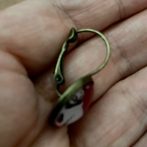 3/$28 Dog, Cute & dainty Boston Terrier and hot pink round earrings, new - Picture 5 of 7